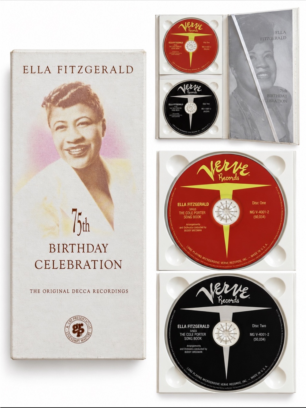 Ella Fitzgerald 75th Birthday Celebration 2-CD Decca Jazz Box Set 1993